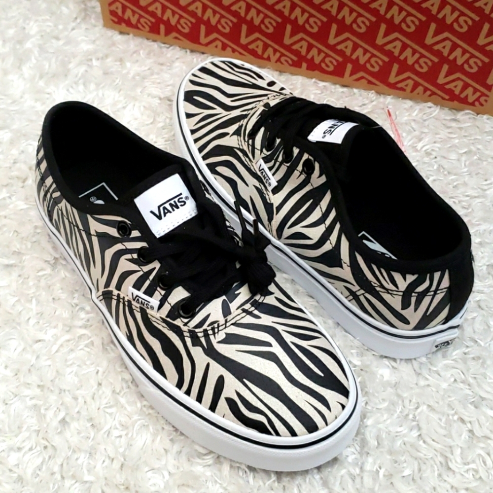 Vans Metallic Black Zebra Print Sneakers